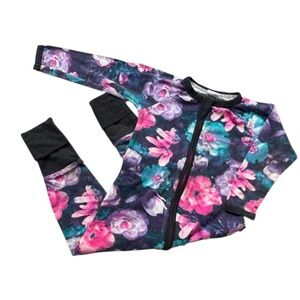 Bonds Kids Pajamas - Floral Black and Pink